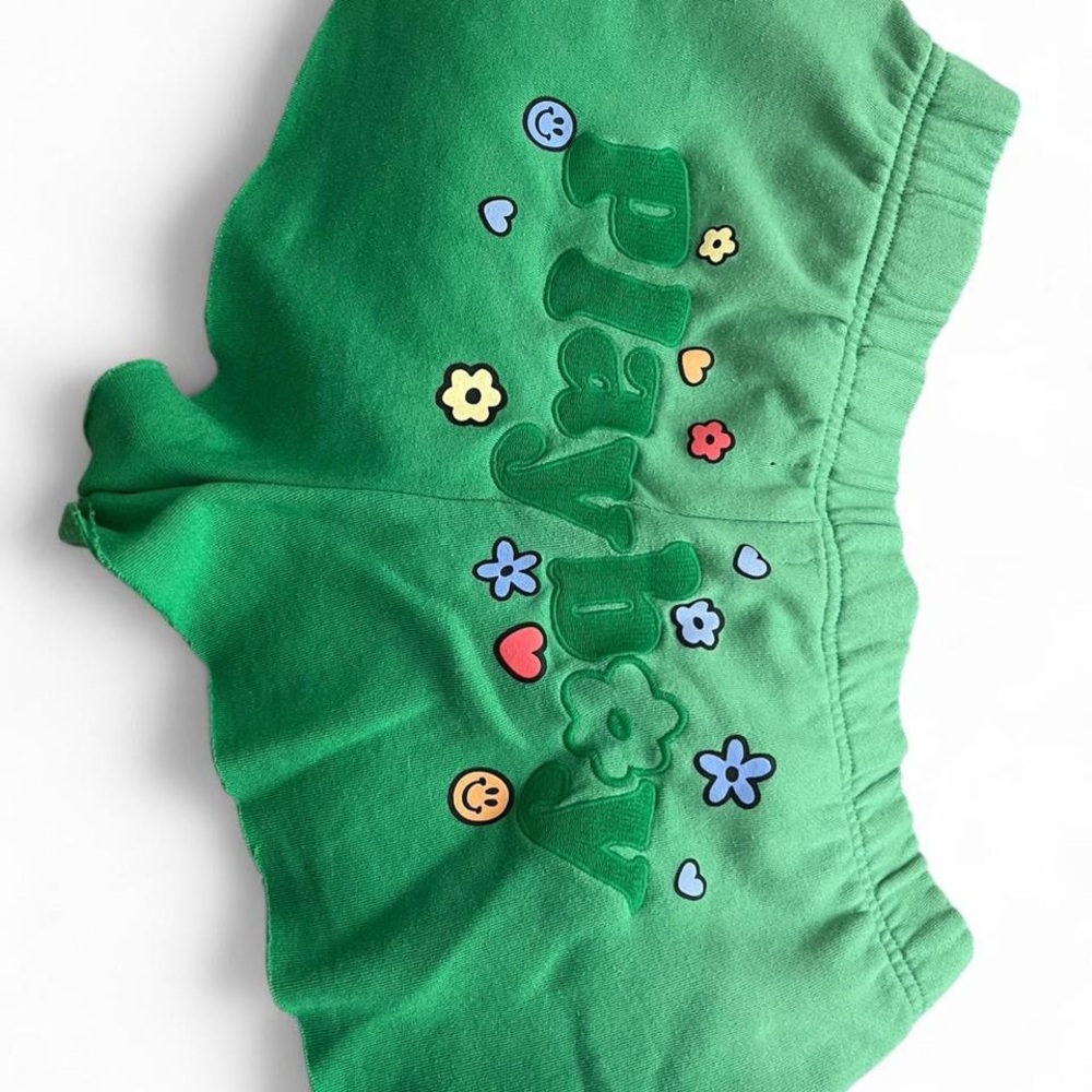 Green PLAYBOY sweatshorts by PacSun
